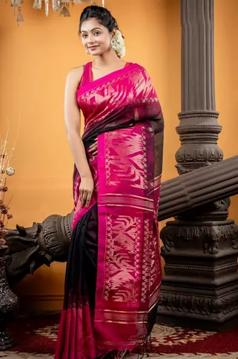 multicolor hand woven linen zari work all seasons sarees