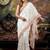 white hand woven linen zari work all seasons sarees