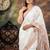 white hand woven linen zari work all seasons sarees