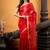 red woven linen zari work all seasons sarees