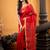 red woven linen zari work all seasons sarees