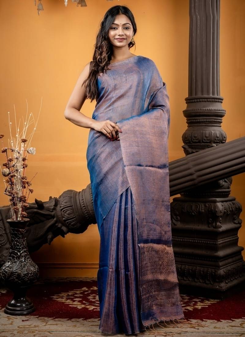 multicolor hand woven linen bengal handloom all seasons sarees