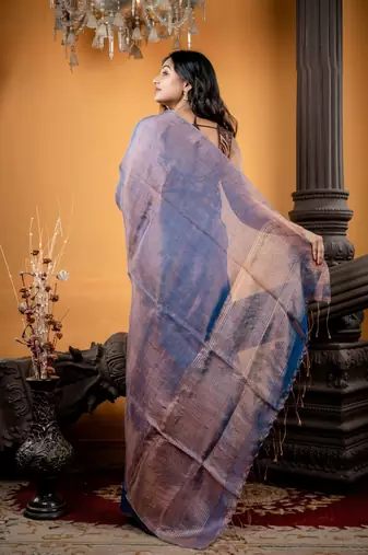 multicolor hand woven linen bengal handloom all seasons sarees