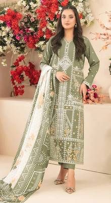 Pista cotton blended embroidered Readymade suit 1