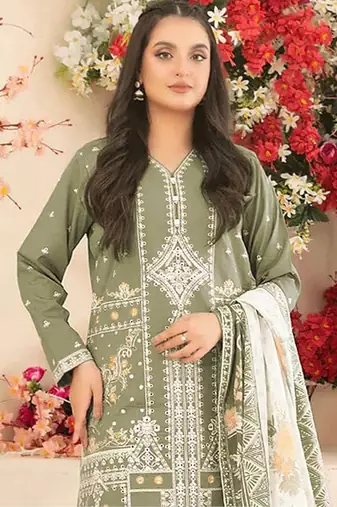 Pista cotton blended embroidered Readymade suit