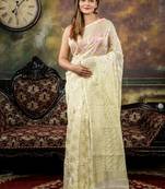 green woven silk blend cotton zari work all seasons sarees