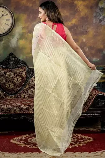 green woven silk blend cotton zari work all seasons sarees