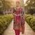 Pink chinon printed ethnic ceremonial suit