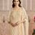 Cream viscose jacquard woven partywear Readymade suit
