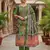 Green chinon printed ethnic ceremonial suit