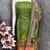 Green chinon printed ethnic ceremonial suit