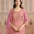 Pink viscose jacquard woven partywear Readymade suit