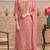 Peach viscose jacquard woven partywear Readymade suit