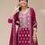 Pink georgette embroidered palazzo suit