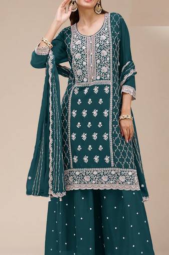 Rama georgette embroidered palazzo suit