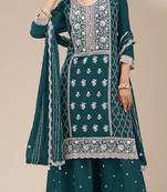 Rama georgette embroidered palazzo suit