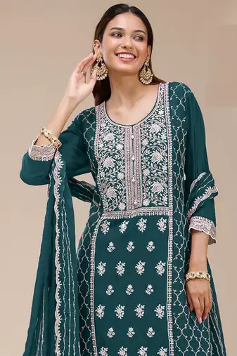 Rama georgette embroidered palazzo suit