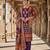 Violet chinon printed ethnic ceremonial suit