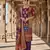 Violet chinon printed ethnic ceremonial suit