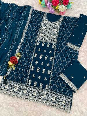 Rama georgette embroidered palazzo suit 3