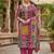 Pink chinon printed ethnic ceremonial suit