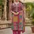 Pink chinon printed ethnic ceremonial suit