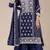 Blue georgette embroidered palazzo suit