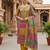 Mustard chinon printed ethnic ceremonial suit