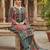Grey chinon printed ethnic ceremonial suit