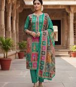 Rama chinon printed ethnic ceremonial suit