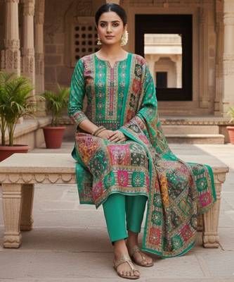 Rama chinon printed ethnic ceremonial suit 2