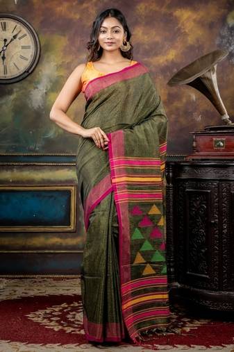 multicolor hand woven tissue bengal handloom all seasons sarees