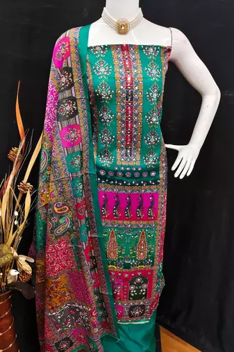 Rama chinon printed ethnic ceremonial suit