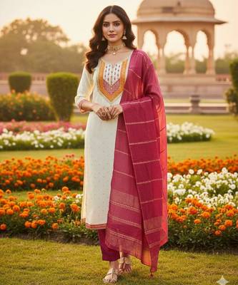White modal buti woven partywear sawlar kameez 1