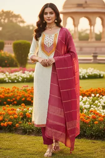 White modal buti woven partywear sawlar kameez