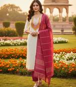 White modal buti woven partywear sawlar kameez