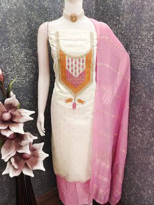 White modal buti woven partywear sawlar kameez 3