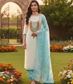 White modal buti woven partywear sawlar kameez