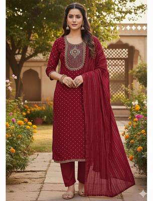 Maroon modal buti woven partywear sawlar kameez 1
