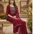 Maroon modal buti woven partywear sawlar kameez