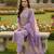 Purple shimmer jacquard ethnic Readymade suit