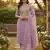 Lavender simmer embroidered partywear Readymade suit