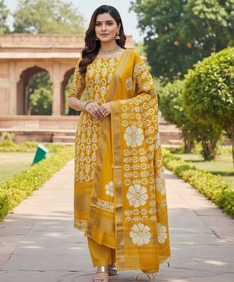 Mustard gajji silk ethnic Readymade suit 1