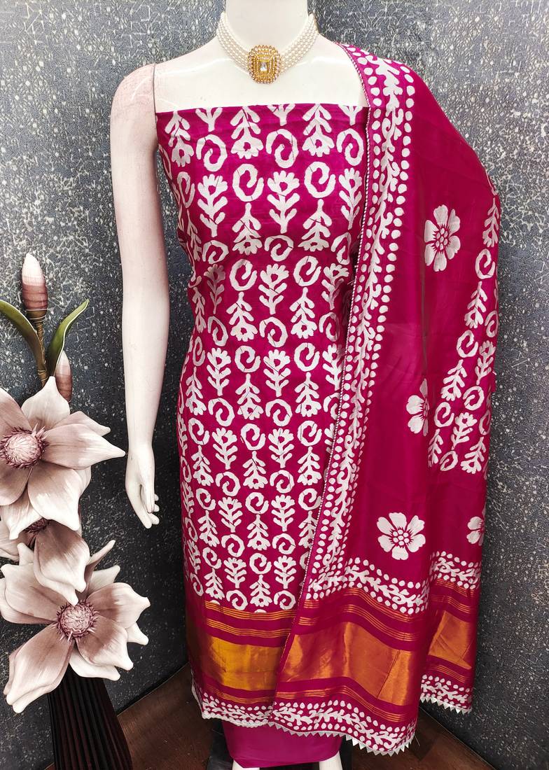 Pink gajji silk ethnic Readymade suit