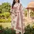 Cream chinon ethnic Readymade suit