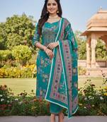 Blue chinon ethnic Readymade suit