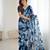 blue color georgette fabric designer printed bollywood style saree