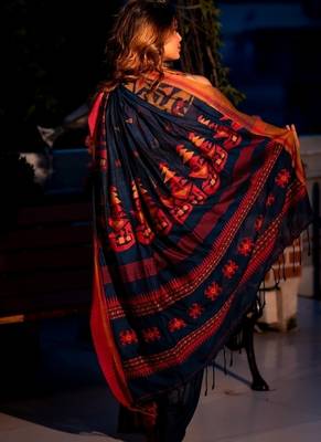 blue hand woven cotton bengal handloom all seasons sarees 2