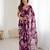 purple color georgette fabric designer printed bollywood style saree