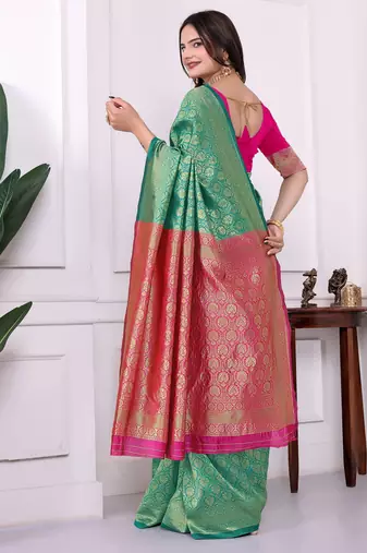 rama art silk blend woven traditional rich saree